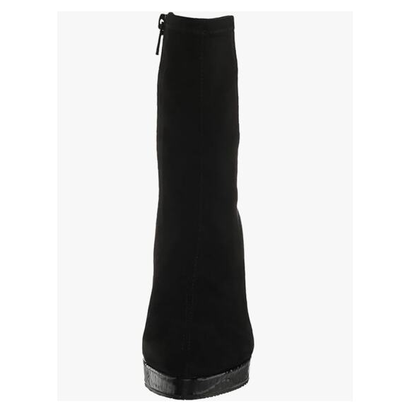 Donald Pliner Zari Crocodile Platform Heel Mid Boots | 8.5 Black Suede NEW $298 - Picture 5 of 12